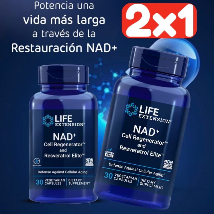 NAD+ Cell Regenerator y Resveratrol Elite LIFE EXTENSION®️ Oferta 2x1🎁