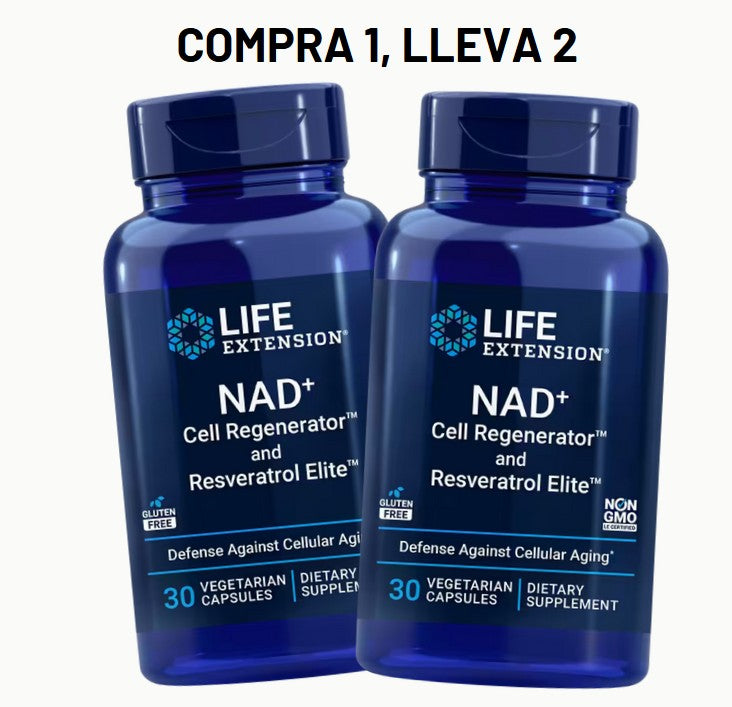 NAD+ Cell Regenerator y Resveratrol Elite LIFE EXTENSION®️ Oferta 2x1🎁